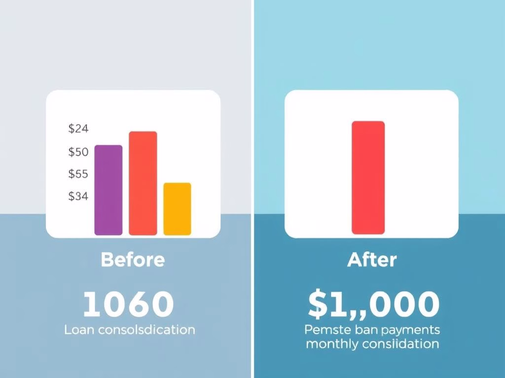 Gráfico mostrando la reducción de cuota mensual tras reunificar préstamos